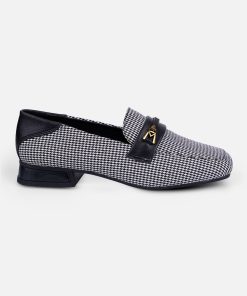 Women's Black/White Casual Slip On (IU2009)