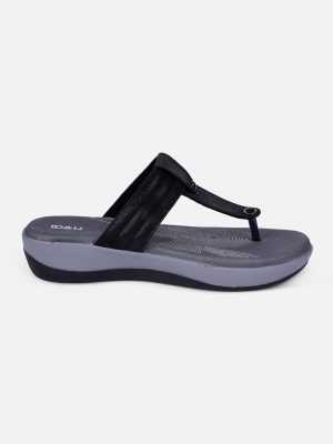 Women's Black Thong Sandals (IU6002)